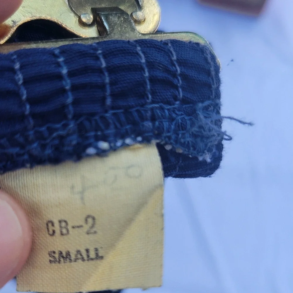 Vintage Style Blue Elastic Cinch Belt Lot of 4 Western Concho Denim Navy Small